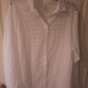 White Eyelet Women's Top